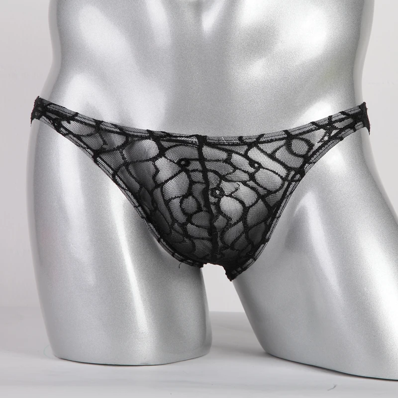 Мужское нижнее белье сексуальные кружевные трусики танга прозрачные с Т