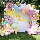 Пончик надувной мяч Baby Shower декор для мальчиков и девочек День рождения украшения для девочек Дети Мороженое Фольга воздушный шар с гелием гирлянда арочный комплект