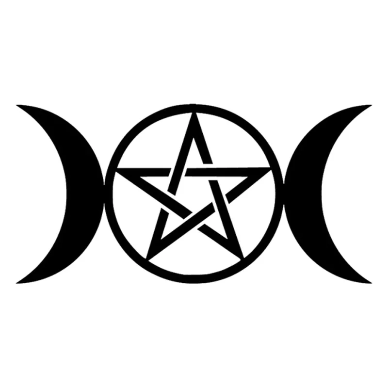 Автомобильная наклейка три луны богиня Викка пятиугольная мультяшная Наклейка
