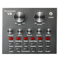 v8 live sound card audio mixer external usb headset microphone mobile computer universal external sound card