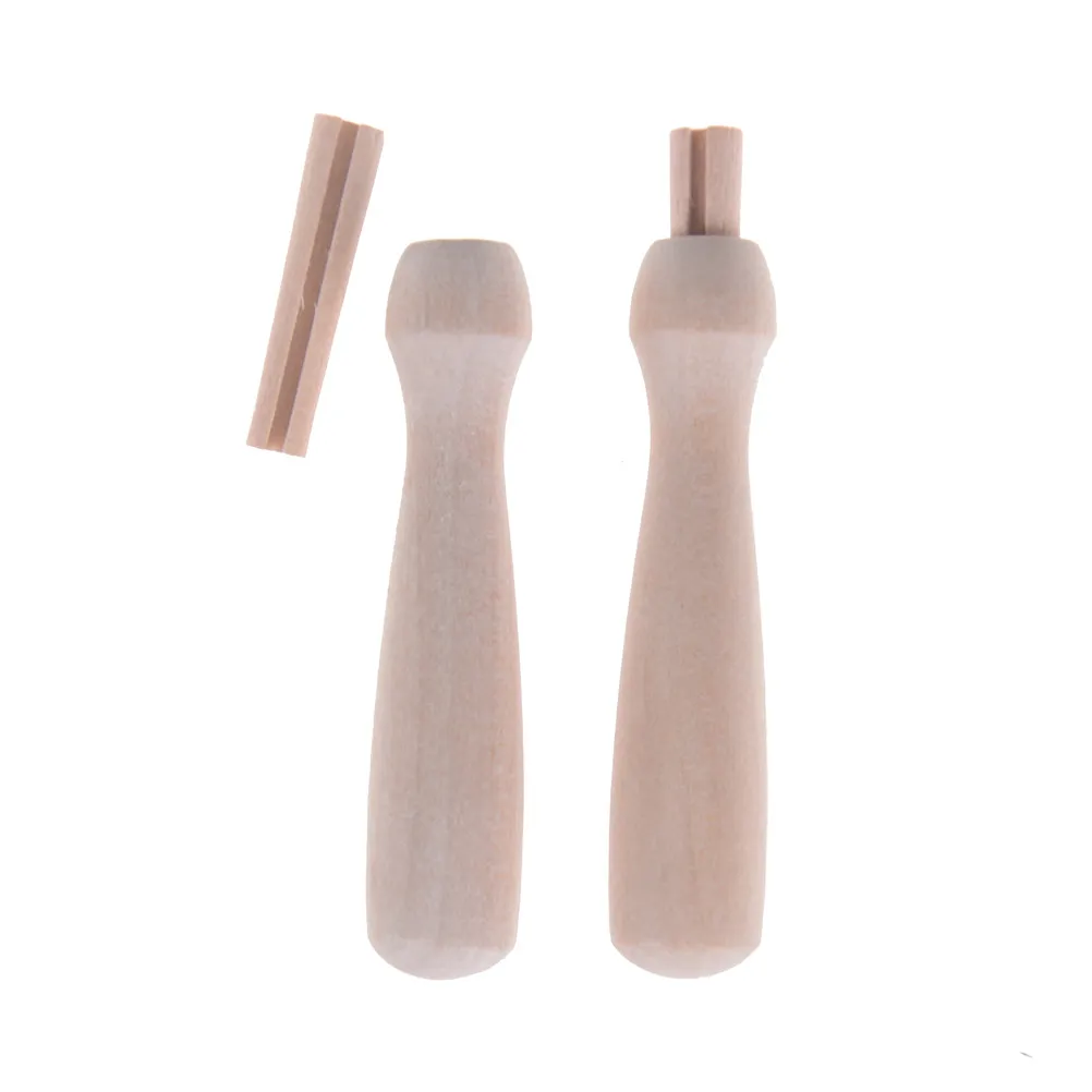 

2pc DIY Wooden Handle Practical Felting Needles Stitch Weaving Crochet Pin Wooden Handle Middle Needles Sewing Tools