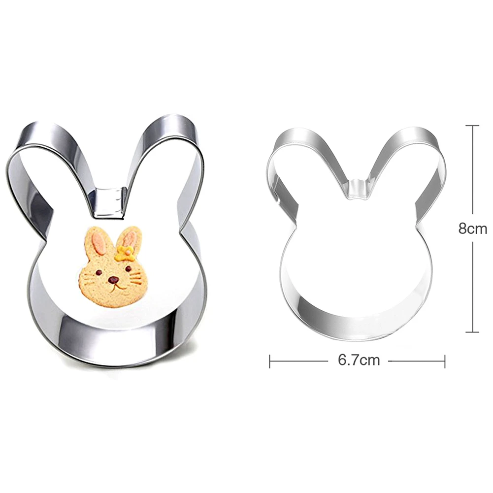 

Easter Rabbit Bunny Head Stainless Steel Cookie Cutter Cake Baking Chocolate Mold Fondant Pastry Biscuit Mould Baking Tools