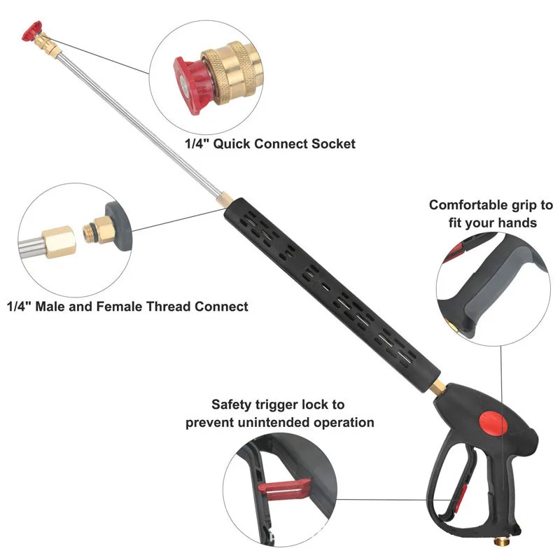 Дешево Портативный запасной пистолет для мойки под давлением для очистки машины для мытья сада полива шланга сопло спринклера пены водяной пистол...