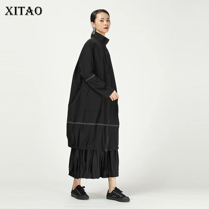 Пальто для женщин XITAO длинное пальто в британском стиле модная ветровка размера