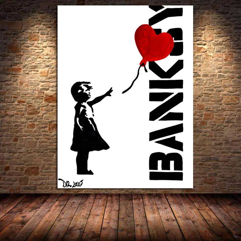 

Graffiti Art Love Hearts Banksy Canvas Painting Abstract Posters Prints Wall Art Pictures for Living Room Cuadros Decor Unframed