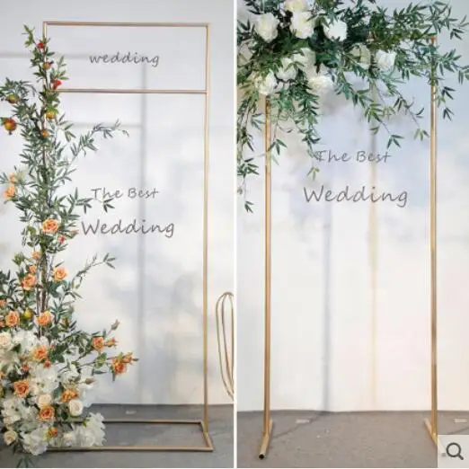 Свадебный ресепшн железное искусство Золотая рамка для дисплея простой