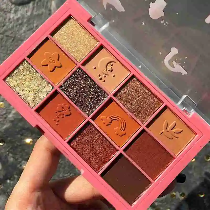 12 Цветов Макияж Палитра теней для век блестящий матовый глаз водонепроницаемый