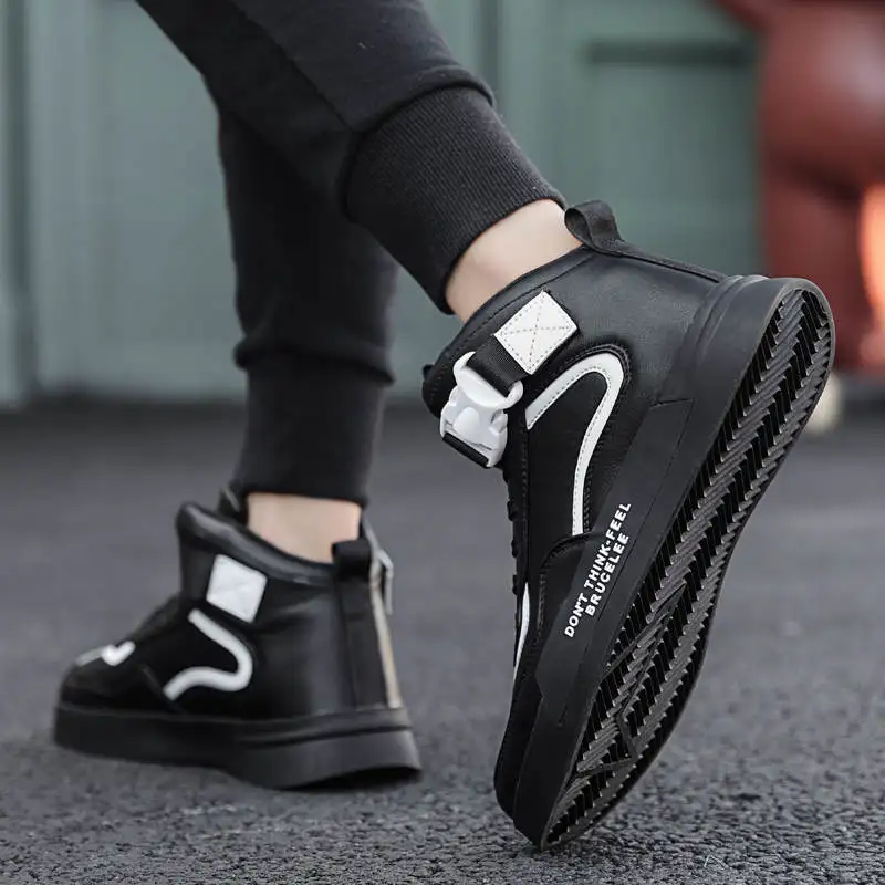 

Кроссовки для тенниса мужские, повседневная кожаная обувь, рабочая обувь, большая подошва, Зимняя