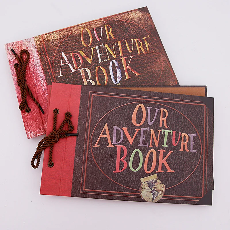 

Vintage 20 Pcs 40 Pages Kraft Paper Sheets Card Our My Adventure Book Album Handmade Pixar DIY Photo Foto Scrapbook Photo Album