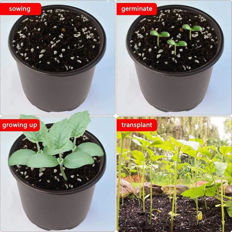 

JEYL 100Pcs 3.93 inch Plastic Flower Seedlings Nursery Supplies Planter Pot/Pots Containers Seed Starting Pots Planting Pots