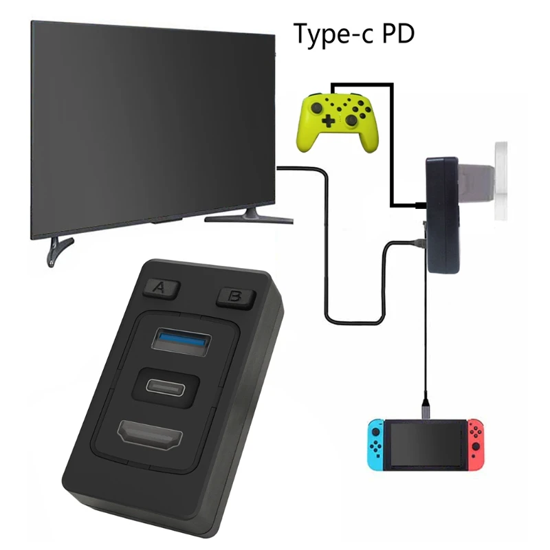 

BT5.0 Adapter with HDMI-compatible Video Converter Transmitter 2.402-2.480GHZ 8-10m Transmission Distance Compatible with Switch