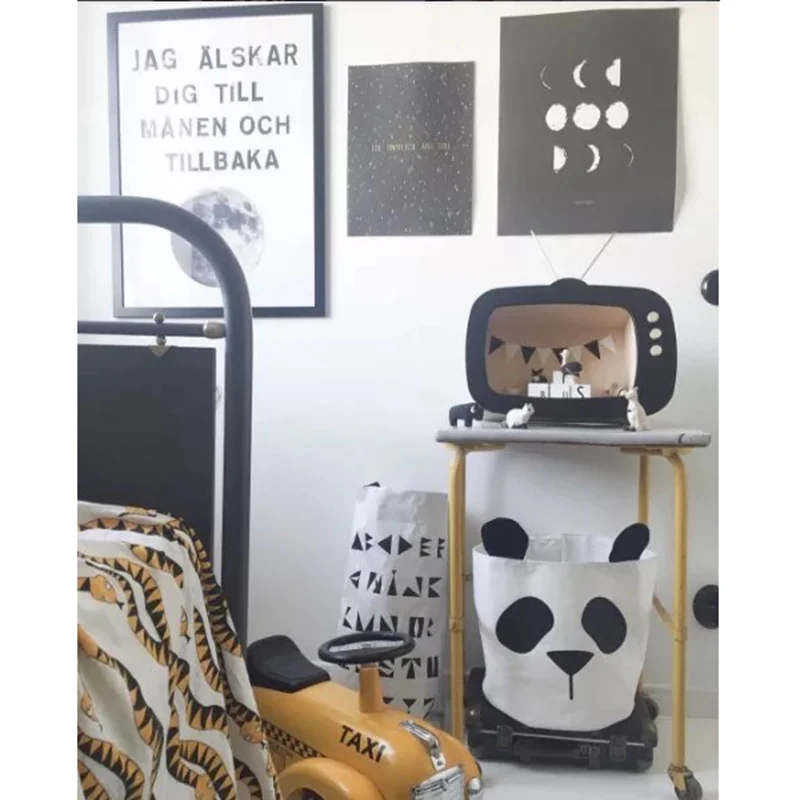 Складная сумка для хранения 36Л панда холст органайзер корзина ящик игрушка