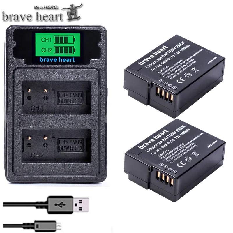 DMW-BLC12 DMW-BLC12E ДМВ BLC12 Li-Ion Батарея+ USB Dual Зарядное устройство для цифрового фотоаппарата Panasonic FZ1000 FZ200 FZ300 G5 G6 G7 GH2 BLC12 Батарея