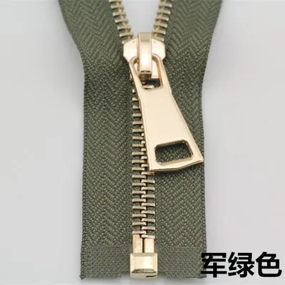 Бесплатная доставка 1 шт. армейский зеленый 5 # металлическая молния спереди