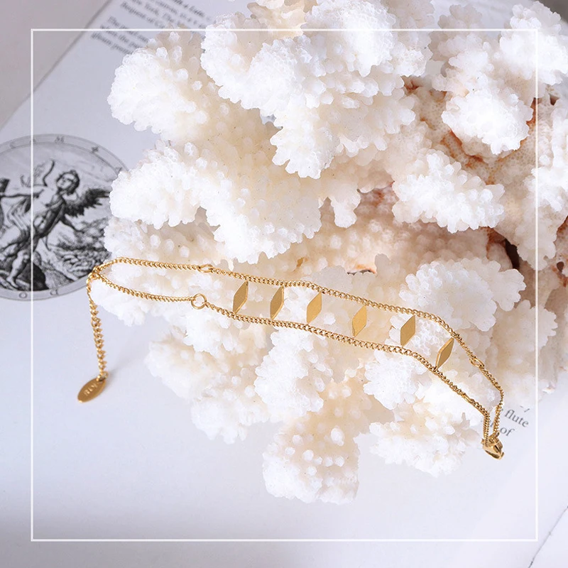 

Amaiyllis 18K Gold Bohemian Vintage Sequin Bracelet Personalized Hollow Diamond Shape Bracelet Bangles Jewelry