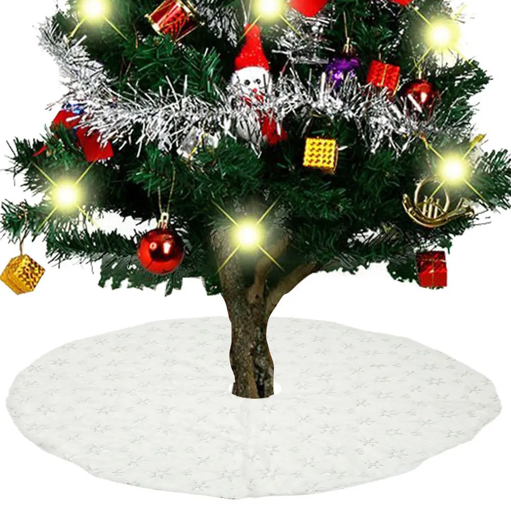 Рождественские украшения для дома 2019 Снежная плюшевая елка юбка основа