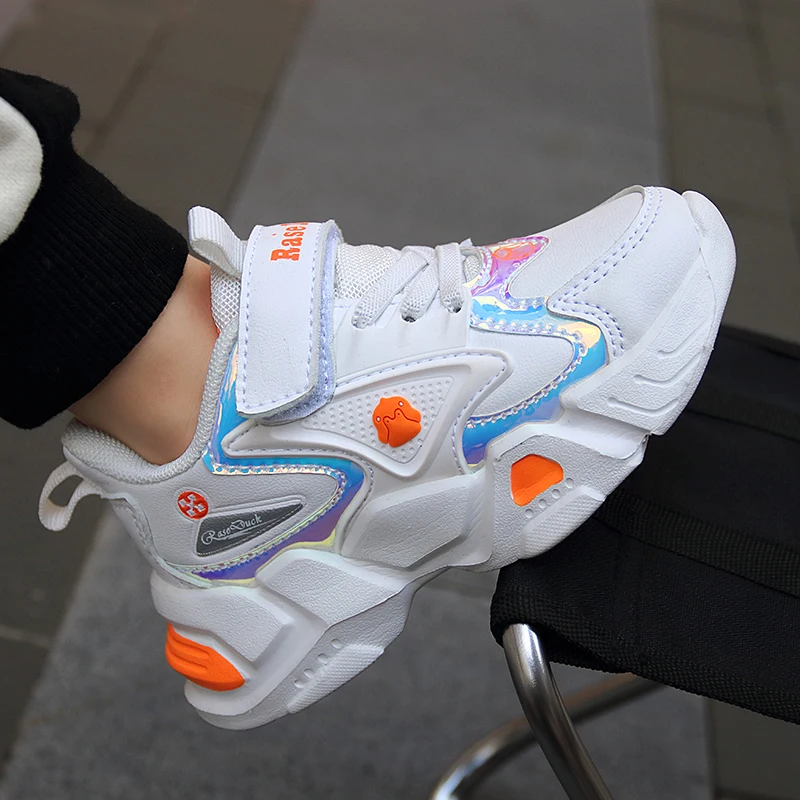 

Spring Boy Casual Sneakers Leather Boy Running Shoes Soft Bottom Teenage Trainers Pink Kids Girls Sport Shoes Brand School Shoes