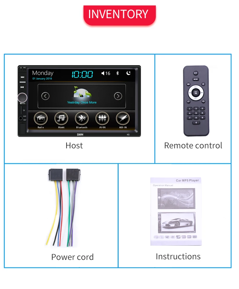 Автомагнитола Универсальный 2 din Автомобильный мультимедийный плеер авторадио