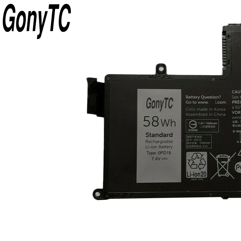 Оригинальный аккумулятор GONYTC 0PD19 58 Втч для ноутбука Dell TRHFF 15 5547 01V2F6 Latitude 3550 0DFVYN