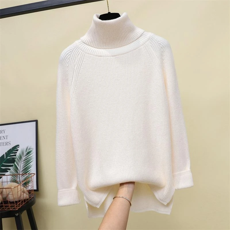 Women Sweaters Pullover Top 2019 New Fashion Autumn Winter Casual Warm Thick Loose Turtleneck Knitted Sweater Woman Jumper | Женская