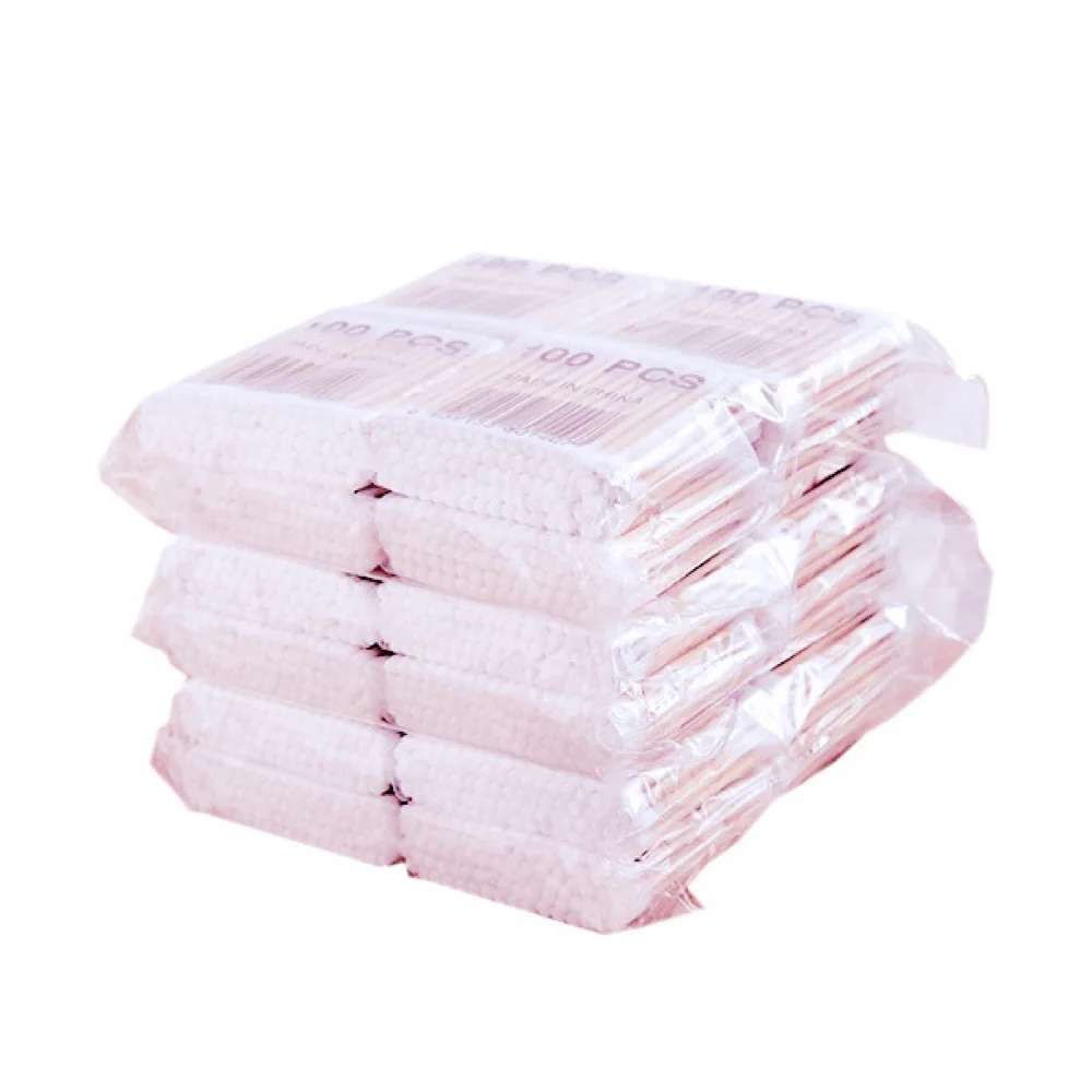 

10 packs of disposable cosmetic sticks for aseptic cleaning of nose and ears, cosmetic cotton swabs, double-headed cotton swabs