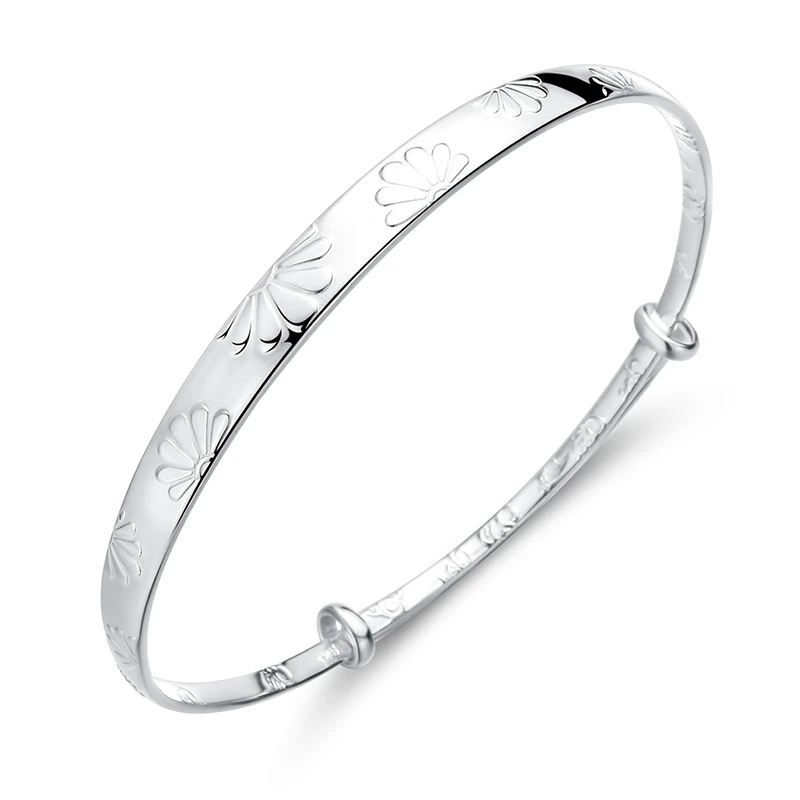 Женский браслет из серебра 2019 пробы с маргариткой | Украшения и аксессуары