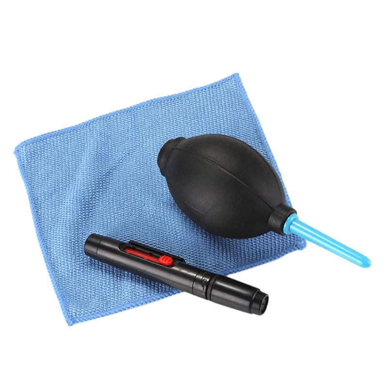 

3 in 1 Portable Camera Clean Kit Cleaning Cloth Camera Cleaner Pen Air Blaster Blower Accessories Set for Camera Keyboard Phones