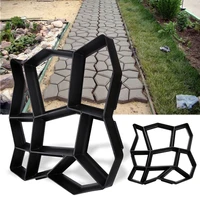 hengda diy paving mold reusable concrete pavement cement brick moulds irregular shape black plastic making