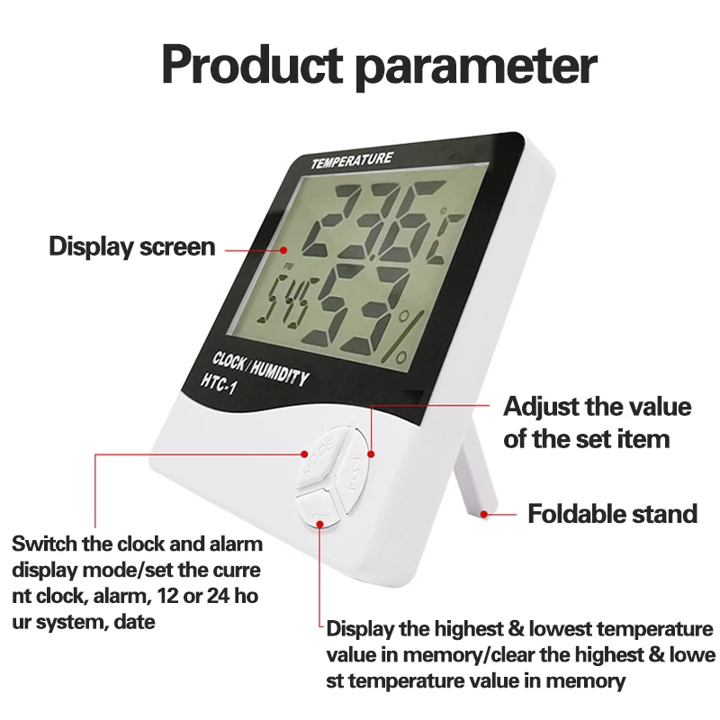 digital thermometer hygrometer electronic temperature humidity lcd display wall hanging household hygrometer gauge free global shipping
