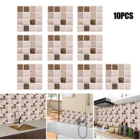 Самоклеящиеся 3d-мозаичные рулоны, наклейки из ПВХ для плитки, водостойкие, термостойкие, простые в эксплуатации, прочные, для дома и кухни, 10 шт.