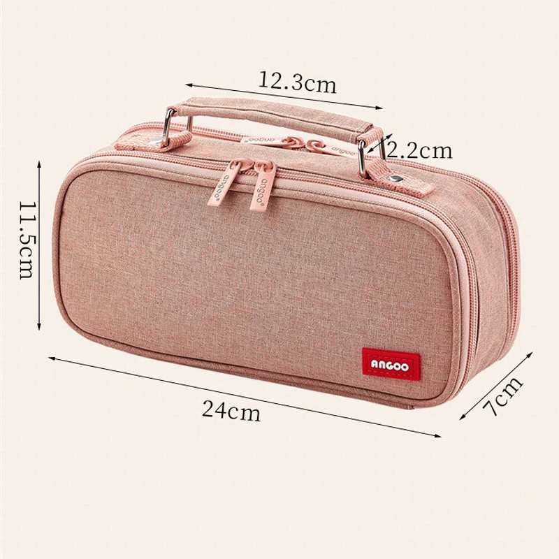 

Double Layer Large Capacity Pencil Case Canvas Kawai Kids School Supplies Make Up Bag Pen Box Student Pouch Stationery Gift