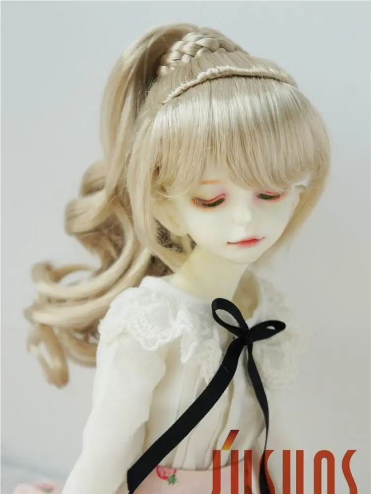 

JD218 1/8 1/4 Pretty BJD Synthetic Mohair Wigs Complex Braid Wig For Size 5-6inch 6-7inch 7-8 inch Doll Sale Accessories