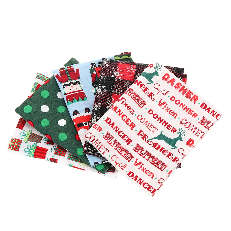5 шт. Рождество серии хлопчатобумажной ткани набойки Вышивание стеганые для