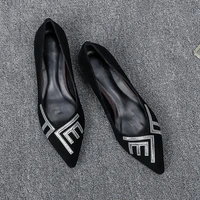 woman striped flat boat shoes summer shallow pointed toe casual shoes comfortable women shoes
