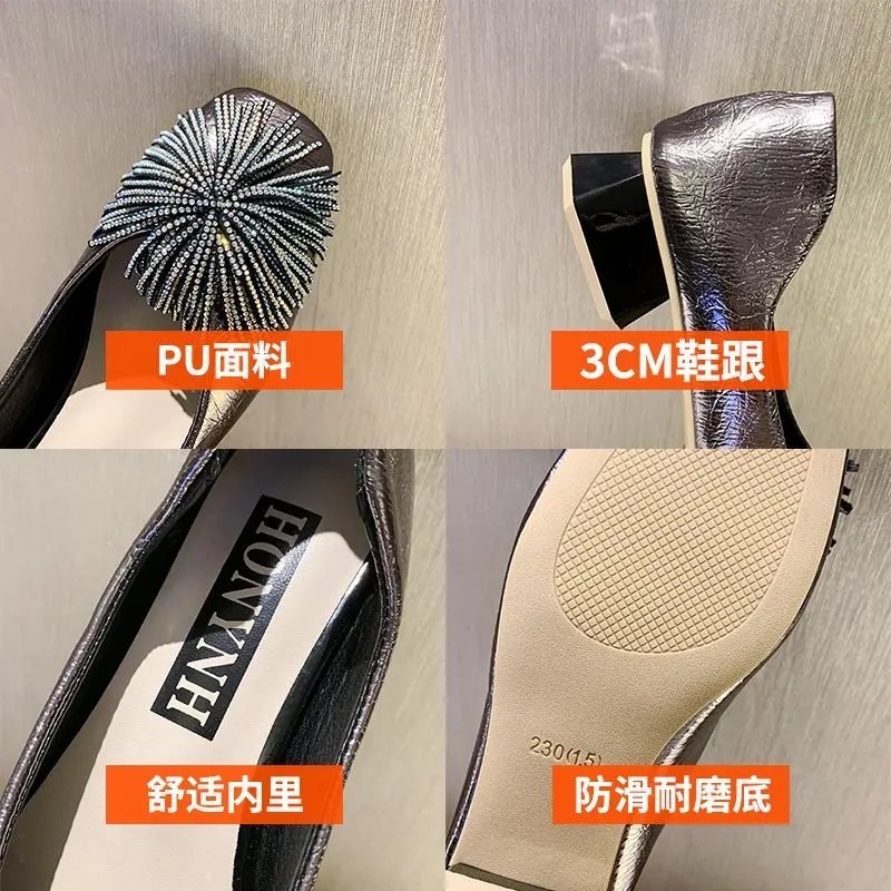 

2020 spring and autumn new wild round head thick heel single shoes tassel comfortable shallow mouth single shoes female X271