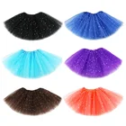 Трехслойная фиолетовая детская юбка для девочек 2020, модная блестящая мини-юбка-пачка для маленьких девочек, черная, розовая детская одежда