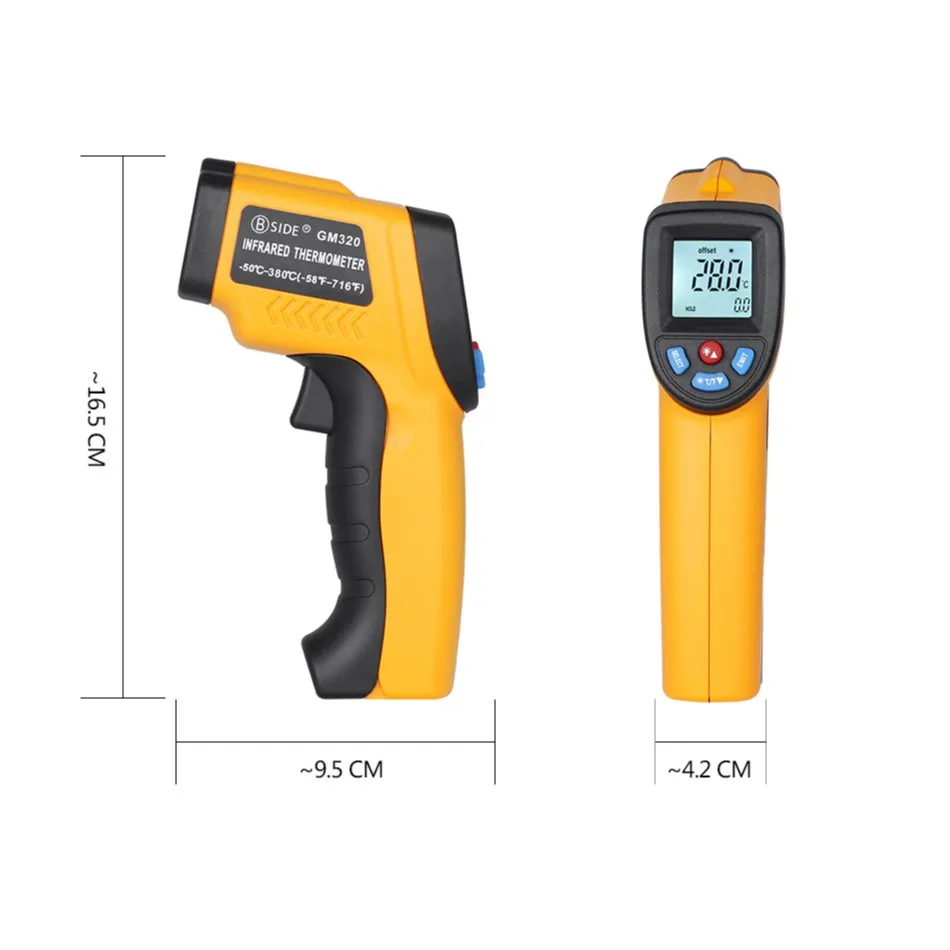 Инфракрасный термометр GM320 ЖК дисплей Бесконтактный цифровой пирометр