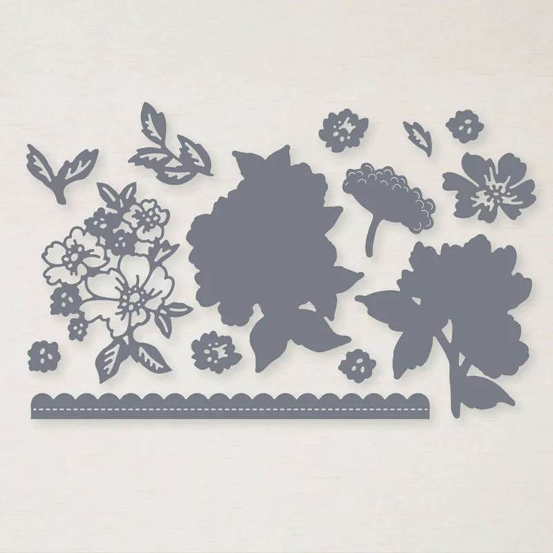 Набор штампов ручной работы с лепестками и координационными штампами прозрачные