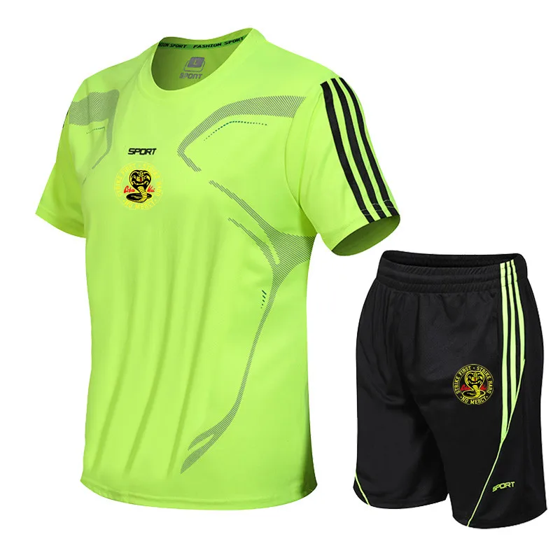 

Cobra KAI summer sports jacket sportswear men's running shorts football workout sports T-shirt set
