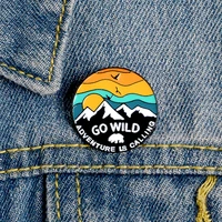 outdoors mountain starry night brooch for women enamel pin broche wild camping brooches bag clothes lapel pin jewelry gift