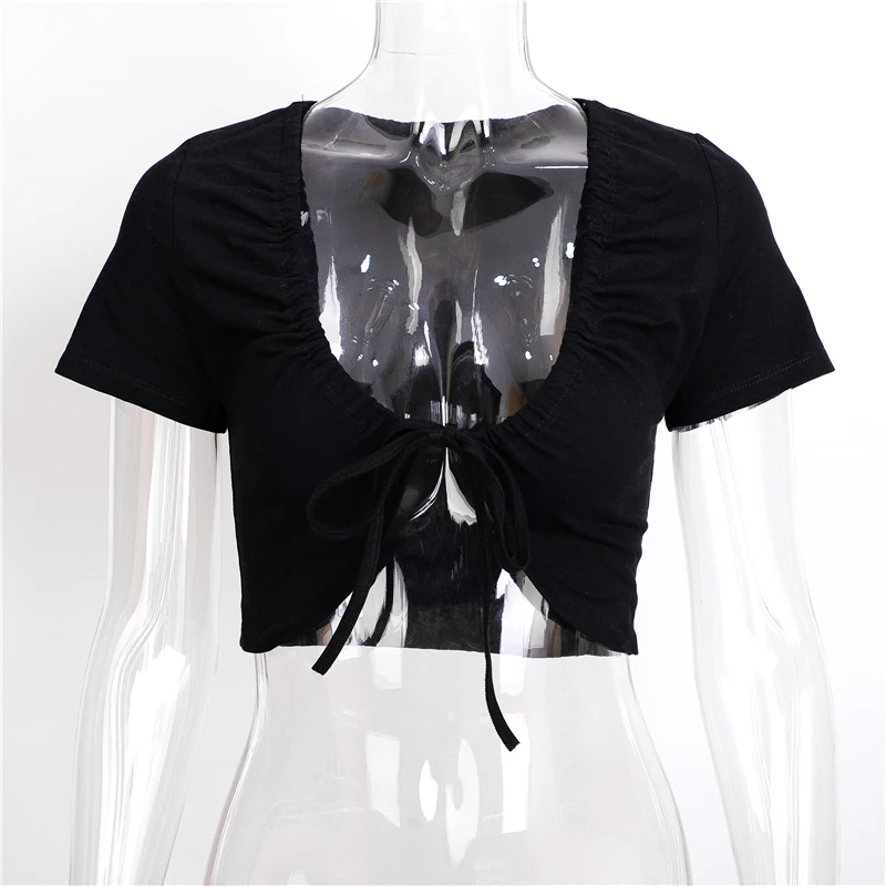 Женский кардиган с вырезами ArtSu укороченный топ на шнуровке красные короткие