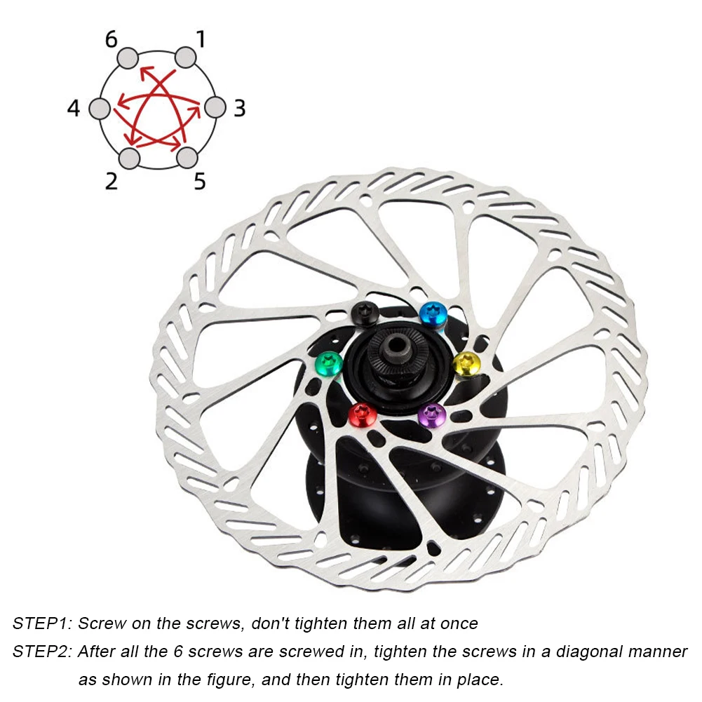 12 шт. дисковые велосипедные тормозные винты для ротора красочные болты Сталь T25 M5