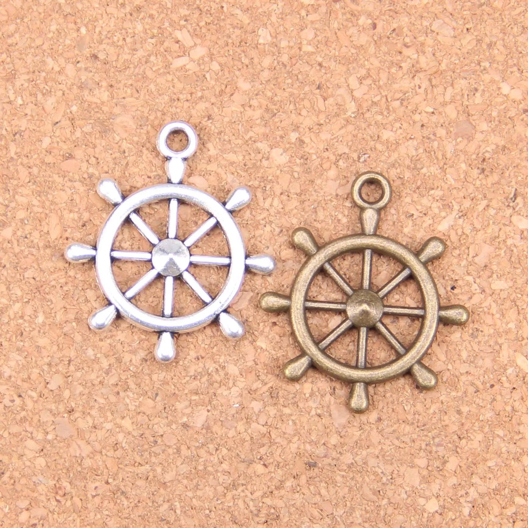 

50pcs Charms ship's wheel helm rudder 28x24mm Antique Pendants,Vintage Tibetan Silver Jewelry,DIY for bracelet necklace