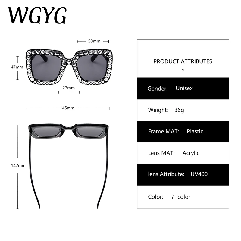 

2021 double eleven Oversize sunglasses Top Rhinestone Luxury Brand Designer Sunglasses for Women Square Shades Women Fashion Re