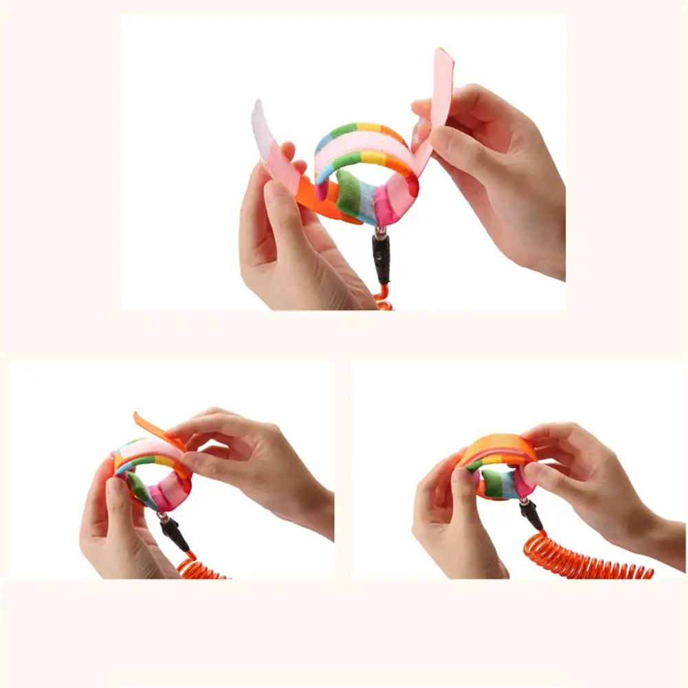 

Child Anti-lost Rope, Baby Anti-lost Safety Belt Two-way Insurance Stickers Bimetal Interface Design Cotton Wrist Pad 360 Degree