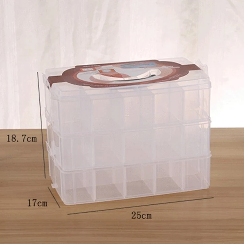 3 слоя 18 отделений прозрачная коробка для хранения Контейнер органайзер