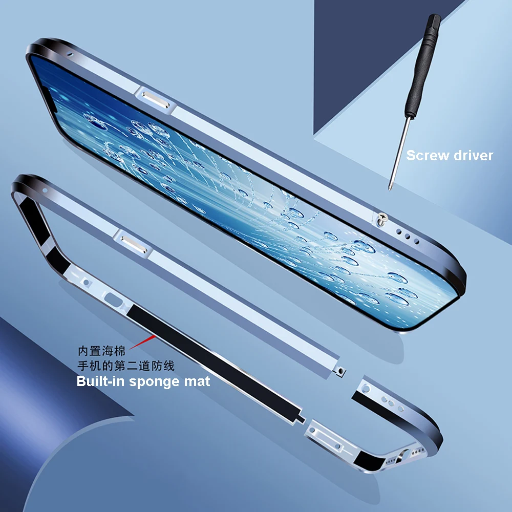 Противоударный металлический бампер для iphone 13 Pro Max Роскошный чехол с