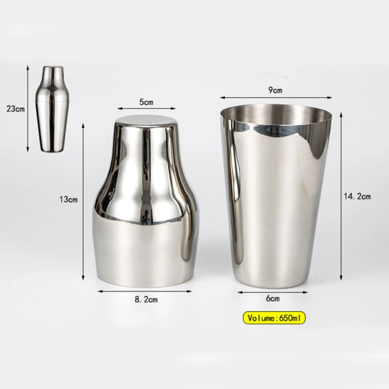 650 мл Нержавеющая сталь французский шейкер классический элегантный барный