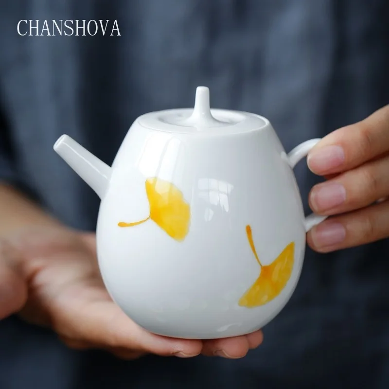 CHANSHOVA 230ml Traditional Chinese High-temperature Fired Creative Handpainted Ceramic Tea Pot Home White Porcelain Teapot H266 | Дом и сад