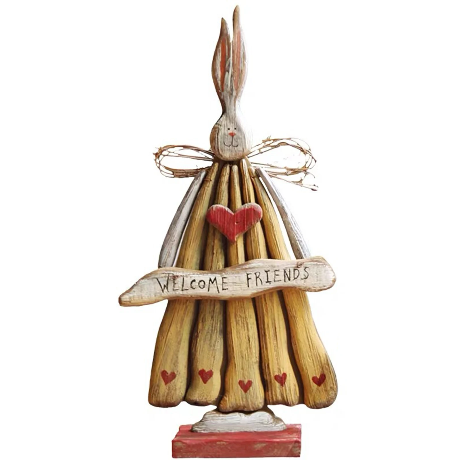 

Rabbit Ornaments Wooden Retro Style Courtyard Shop Living Room Decorations DRSA889